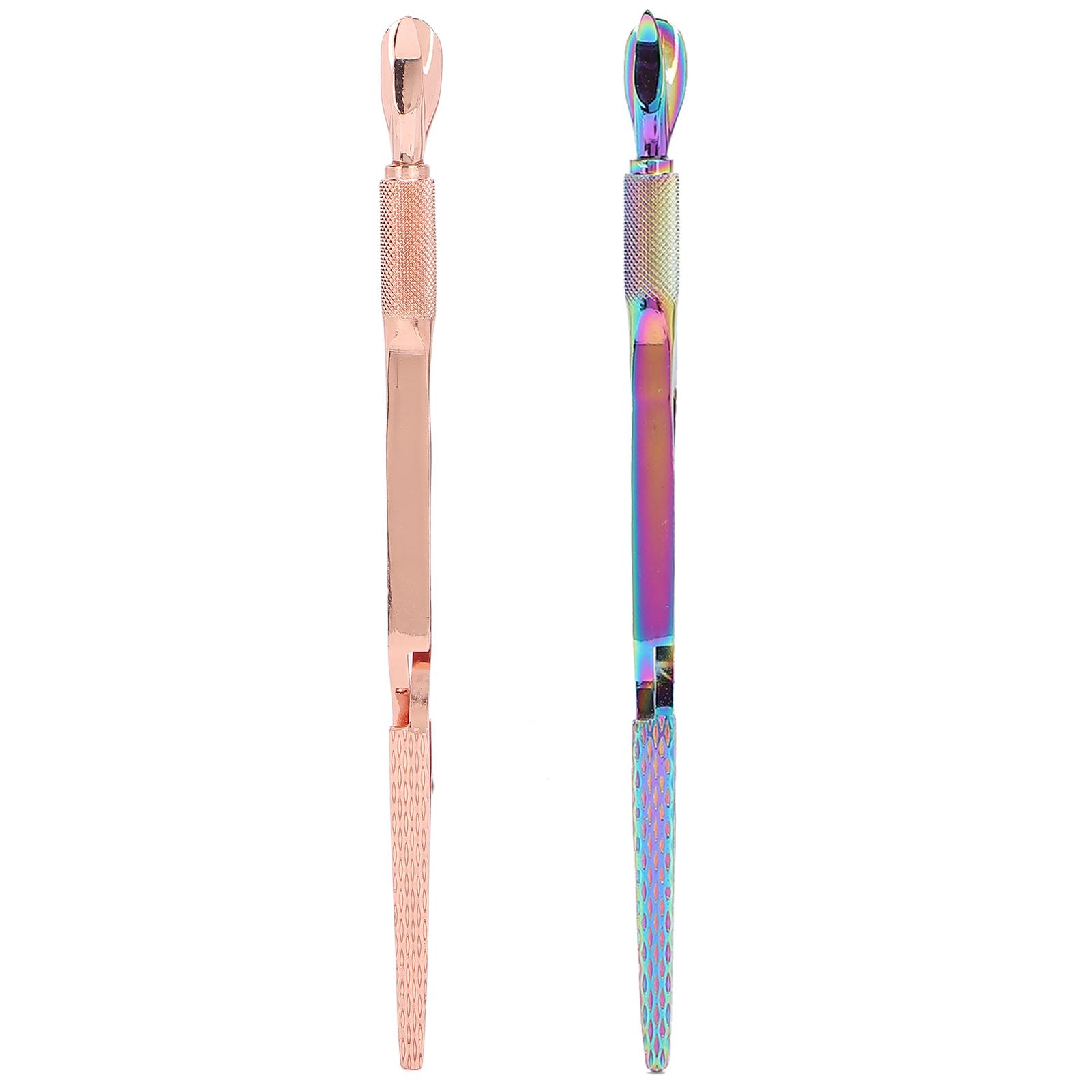 

Пинцет для дизайна ногтей из нержавеющей стали, толкатель для кутикулы, пинцет для формирования накладных ногтей, инструменты для дизайна ногтей