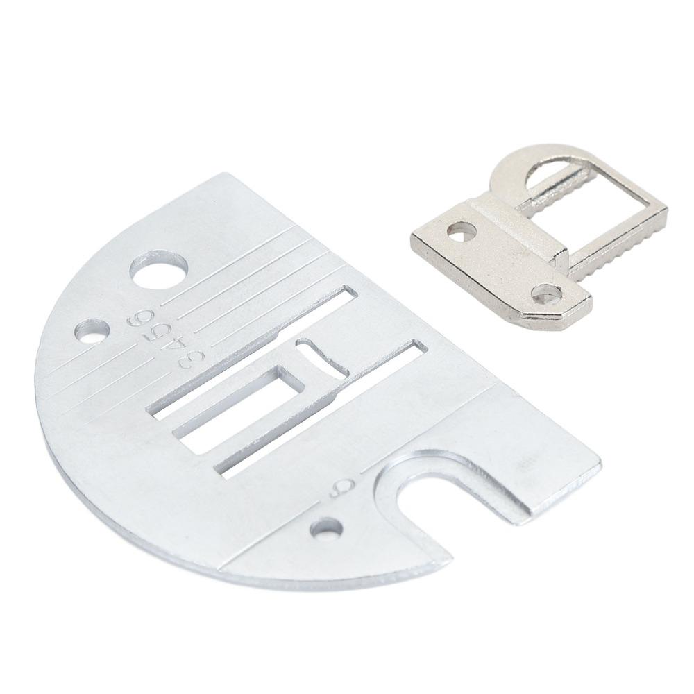 Steel Sewing Needle Plate Aperture 8mm Sturdy Needle Plate Feed Dog Kit Industrial Sewing Machine Plate for 317398+153286  