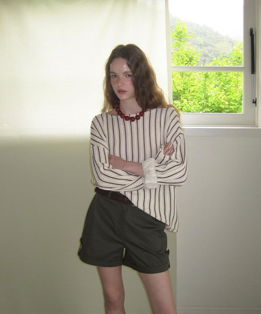 Eopaeleolakaibeu Have Summer Stripe Knit - Ivory