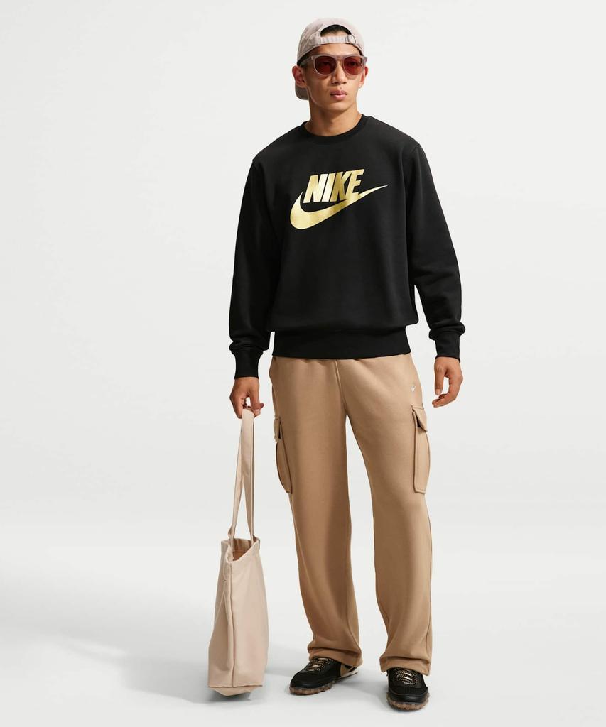 NIKE Sportswear Club Graphic Fleece Crew M - Black:Metallic Gold / Fn3891-011