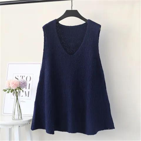Maglione Pullover in Maglia da Donna per Primavera e Autunno Design Senza Maniche Scollo a V Maglia Sottogiacca