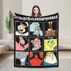Alastor Hazbins Hotels Characters  Blanket Flannel Spring Autumn Radio Demon Portable Throw Blanket for Home Office Bedspread