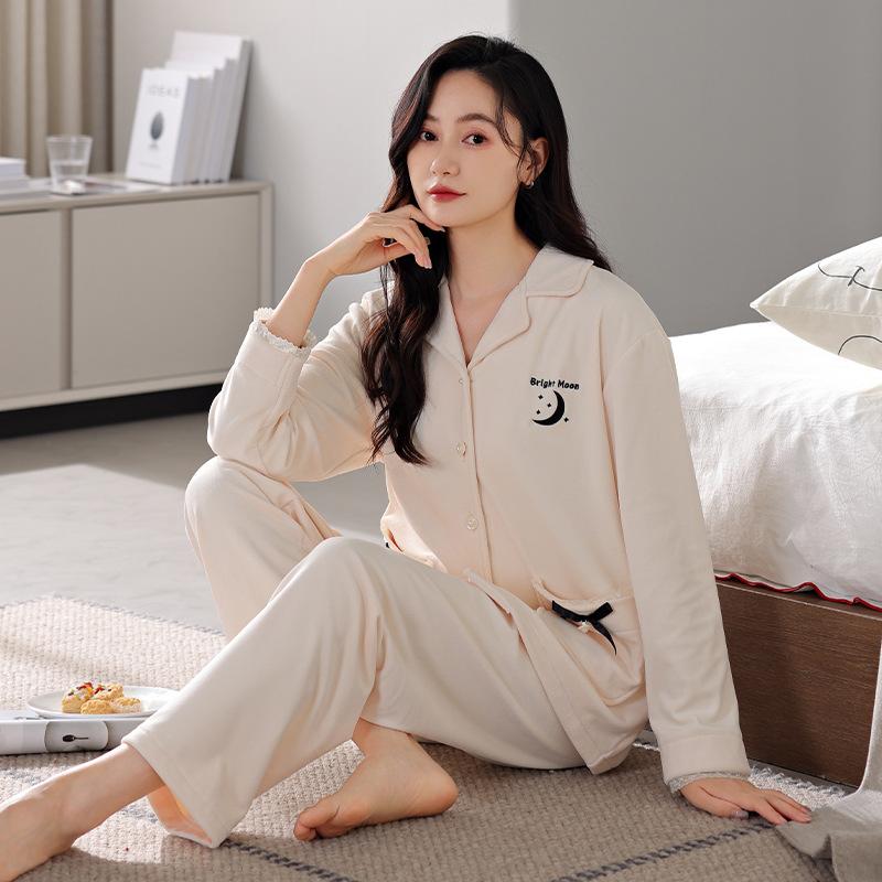 

Пижама Женская Осенне-Зимняя Тонкий Велюр Теплая С Длинным Рукавом Островной Велюр Милый Костюм Коралловый Велюр Домашняя Одежда 2XL