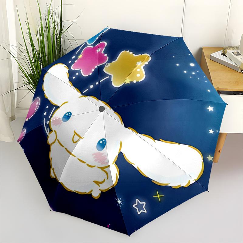 1pc Rainbow Star Cinnamoroll Automatic Open/CloseUmbrella-CuteUmbrella with Cute Design, Portable 3-Fold Compact Umbrella for Men & Women, Valentine's
