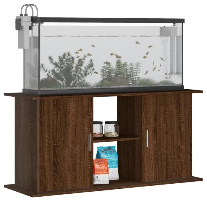 VidaXL Support d'aquarium chêne marron 121x41x58 cm bois d'ingénierie 833622
