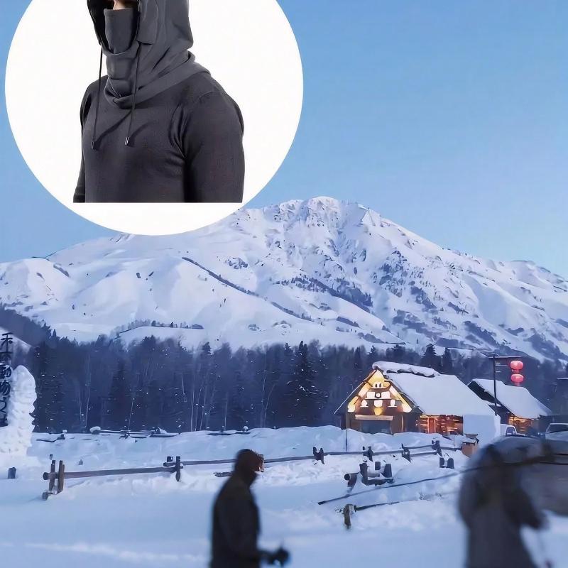 A Woman's Black Fleece Balaclava Hat, Sun Proof Cycling Hat