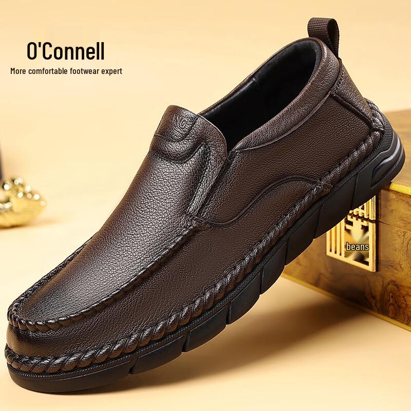 Мужские мокасины Aokang из овчины в стиле business casual 38 коричневый