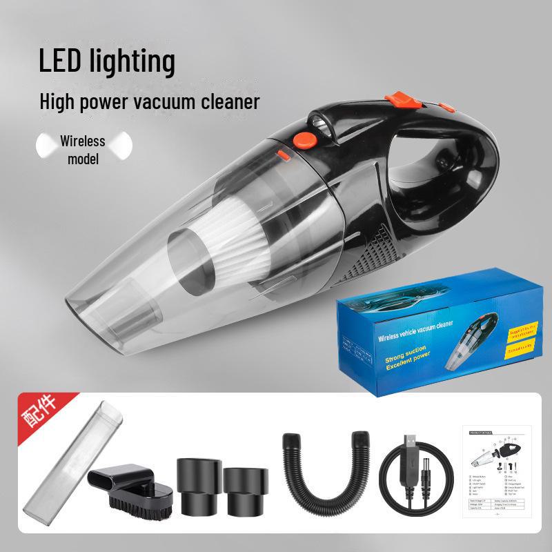 

Ручной автомобильный пылесос со светодиодной подсветкой, двойное применение для влажной и сухой уборки, мощный, беспроводной, зарядка литиевого аккумулятора