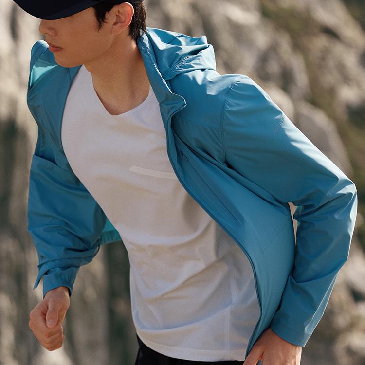 Anta Solid Color Zip-Up Hooded Breathable Versatile Sports Jacket Men Jackets Parrot-Blue 152520616-3