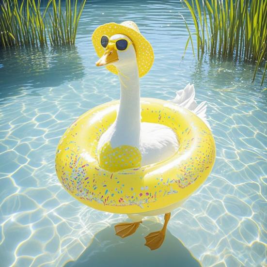 Summer Outfit for Porch Goose Swimsuit & Bikini Costume with Sunglasses Bright Beach-Themed Decor for Lawn Patio Garden Statue Cute Holiday Attire