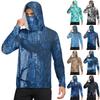 Men's Shirt With Mask Lightweight Long Sleeve Hooded Hiking Fishing Performance