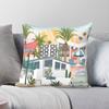Retro Palm Springs Square Pillowcase Polyester Linen Velvet Printed Zip Decor Sofa Cushion Case