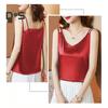 Chaleco Base de Mujer con Tirantes de Cuello en V sin Mangas de Satén Suave Tops de Seda Imitación Chaleco Base Versátil para Uso Diario