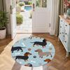 Dachshund Round Floor Rug Suitable for Kitchen Playrooms Game Room Study room Antislip Round Carpet Office home decor