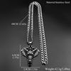 Gothic Dragon Head Wings 316L Stainless Steel Pendant Necklace for Women Men Silver Color Red Rhinestone Jewelry Amulet Gift