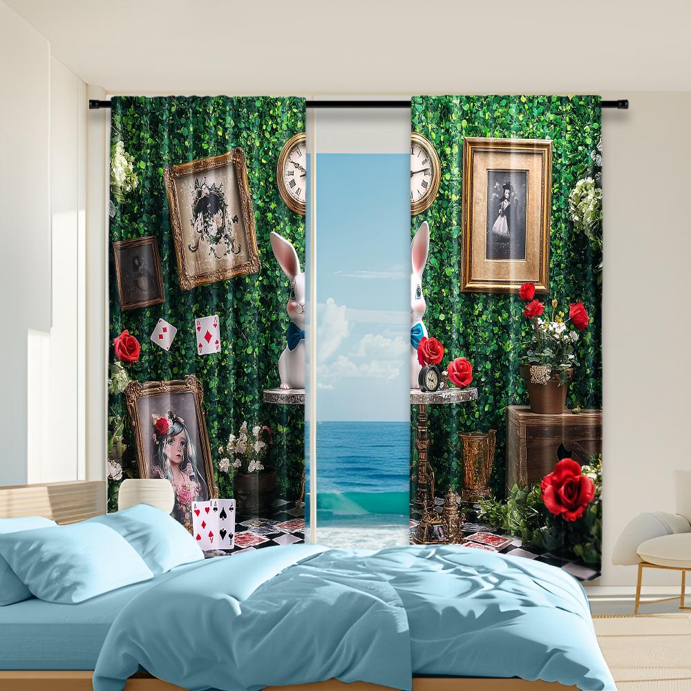 

2 pcs versatile polyester transparent curtains for home decoration Tea Party for use in bedrooms and living rooms 100*130 HOOK 1pcs