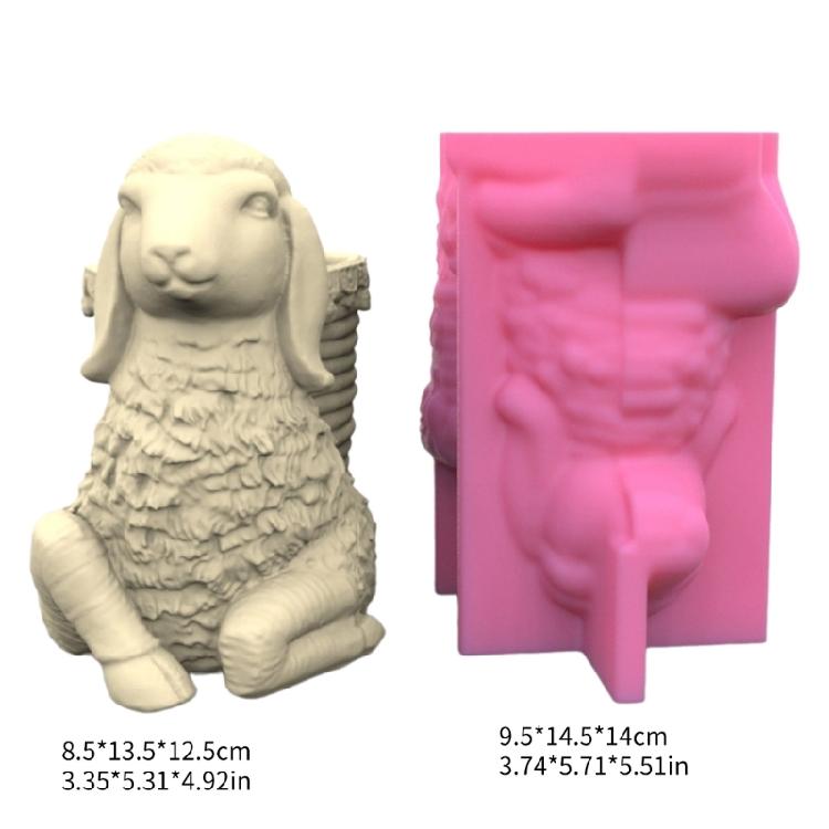 Silicone Casting Mold Sheep Shaped Vase Mold for Designing Vase Candle Holder