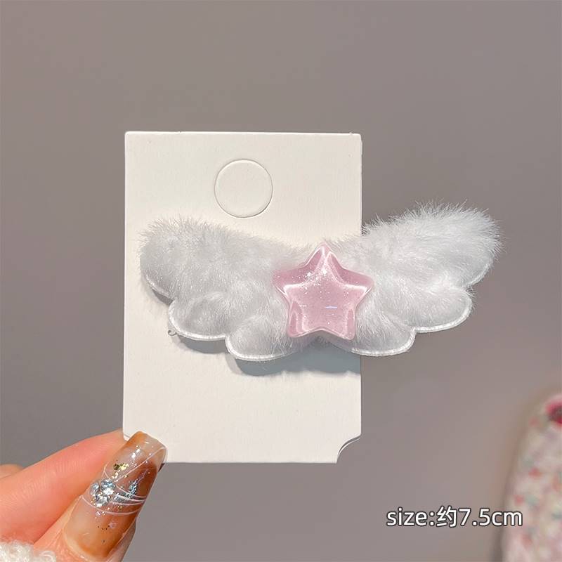New Plush Angel Wings Star Hair Clips for Women Sweet Cute Hairpin Barrette Hairgrip Girl Headdress Hair Accessories