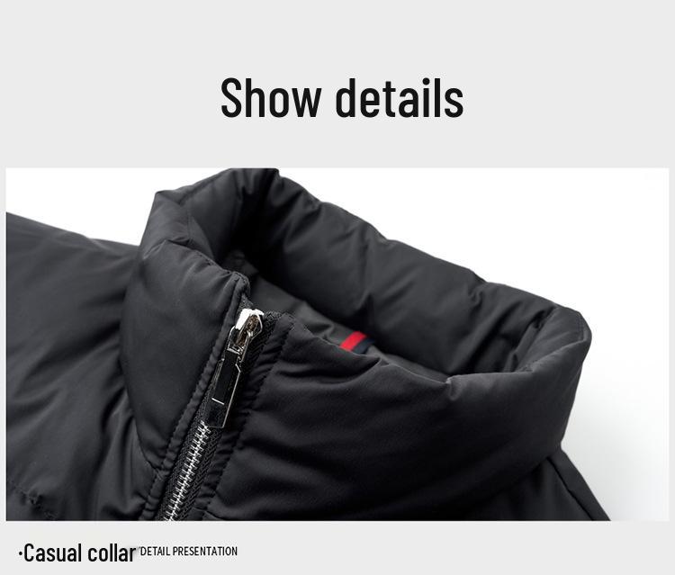 Men's Winter Thick Stand Collar Down Jacket - Trendy, High-End, Rogue Chic, Warm Bread Jacket Casual Outerwear