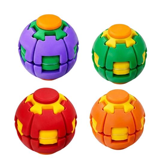 Concentration Training Toy 3D Printed Stress Ball, Press & Rotating Finger Spinner, Decompression Ball Fidget Toys, Portable Ergonomic for Office
