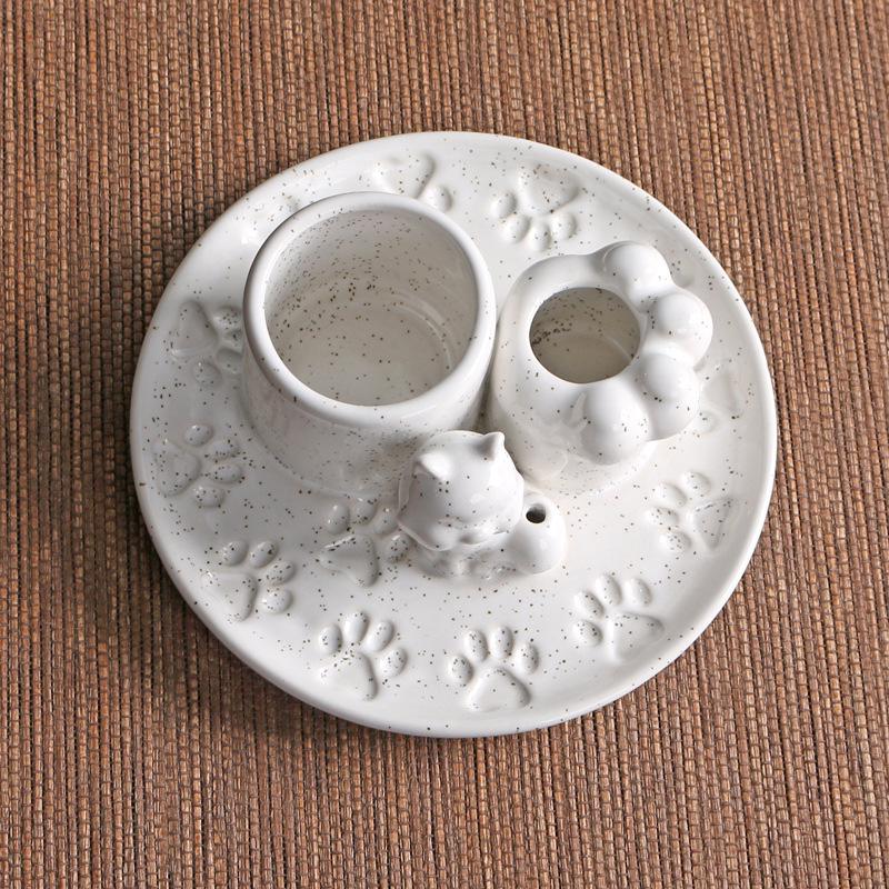 Nordic White Ceramic Incense Candle Holder - Minimalist Sage Dish for Atmosphere Decor.