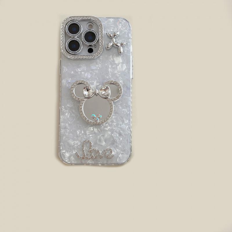 Glitter Shell Rhinestone Mirror Case for iPhone 17 Pro Max/Apple 14/15