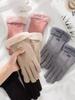 Women's Winter Cycling Gloves, Korean Style, Fleece-Lined, Thickened, Touchscreen-Compatible, Cold-Proof, Windproof, Winter Electric Bike Plush Gloves
