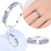 Nuevo Anillo para Mujer en Plata 925 Anillo de Zirconita de Color Azul Regalo de Aniversario para Niña DIY Set de Boda de Alta Calidad