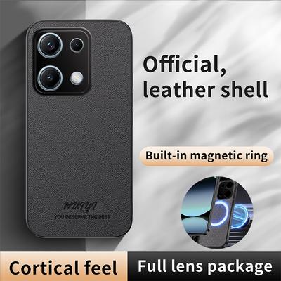 Capa Magnética de Couro de Luxo para Negócios com Borda Macia para Xiaomi Redmi Note 14S Note14S