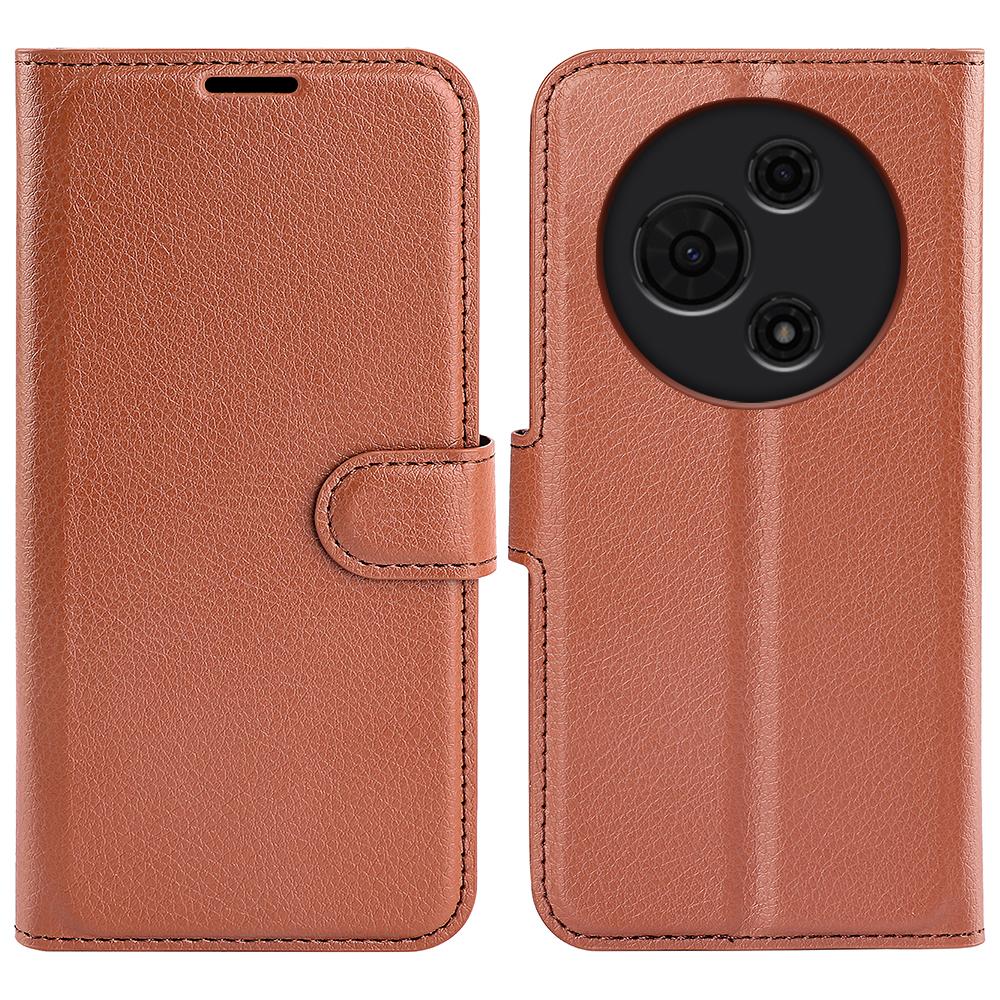 For TCL 605 4G Case Litchi Texture Shockproof Leather Wallet Phone Cover