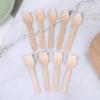 No Clean Disposable Wooden Square Spatulas Mini Dessert Tasting Spoons 50/100Pcs for -Up Shop Food Sampling