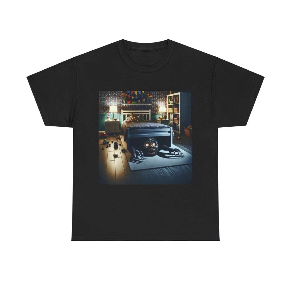 

Unisex Adult T Shirt Monster Under Bed Colorful Room XL