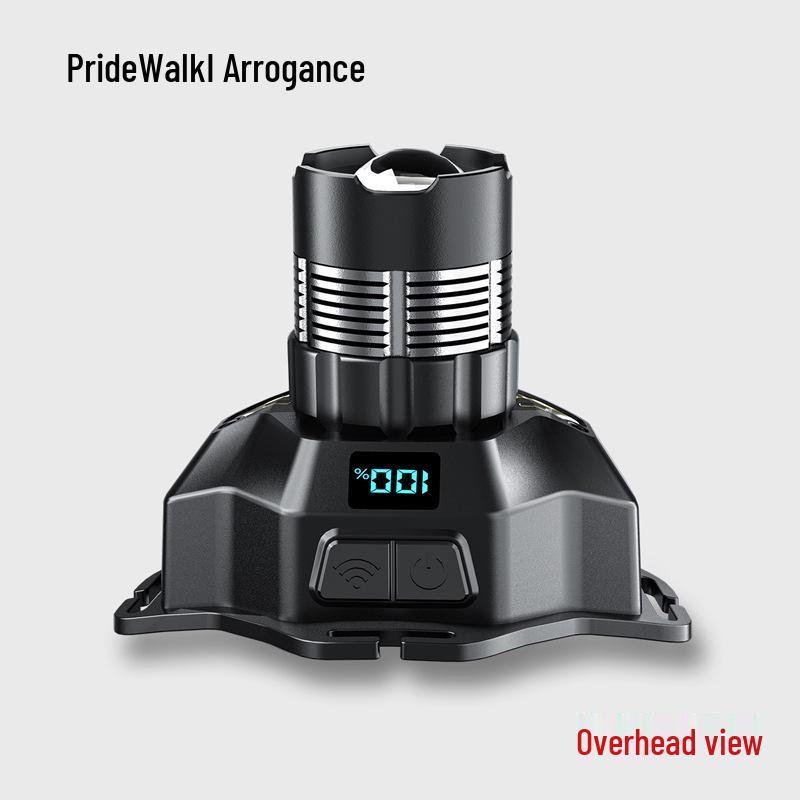 Rechargeable High-Lumen Headlamp with Digital Display for Night Fishing and Emergencies