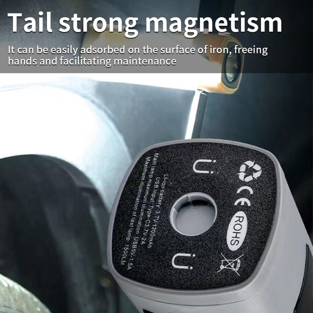 1PC High Power LED Flashlight Foldable Portable Lantern Digital Display 360° Rotation Lamp Strong Magnetic Attract for Emergency Camp