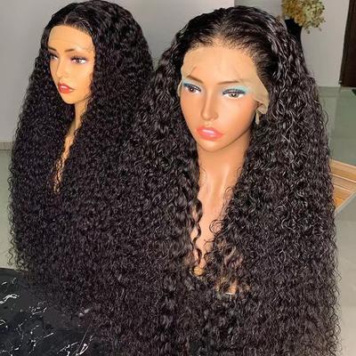 Lace Front Wig Ladies Black Wig with Fluffy Long Curly Hair Synthetic Fiber Wig
