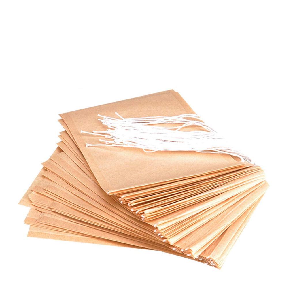 LUCKYBEE Disposable Empty Tea Bags, Filter Paper with Drawstring, Strong Penetration for Cold Brew, Loose Leaf Tea & Coffee (810cm, 300 count)