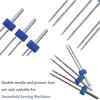 3 Pezzi Doppie Aghi Gemelli da Cucito 2/90 3/90 4/90 Aghi Gemelli Elastici per Macchina da Cucire Spilli per Accessori Macchina da Cucire Domestica