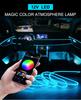 6 In 1 RGB LED Atmosphere Interior Ambient Light Fiber Optic Strips App Control