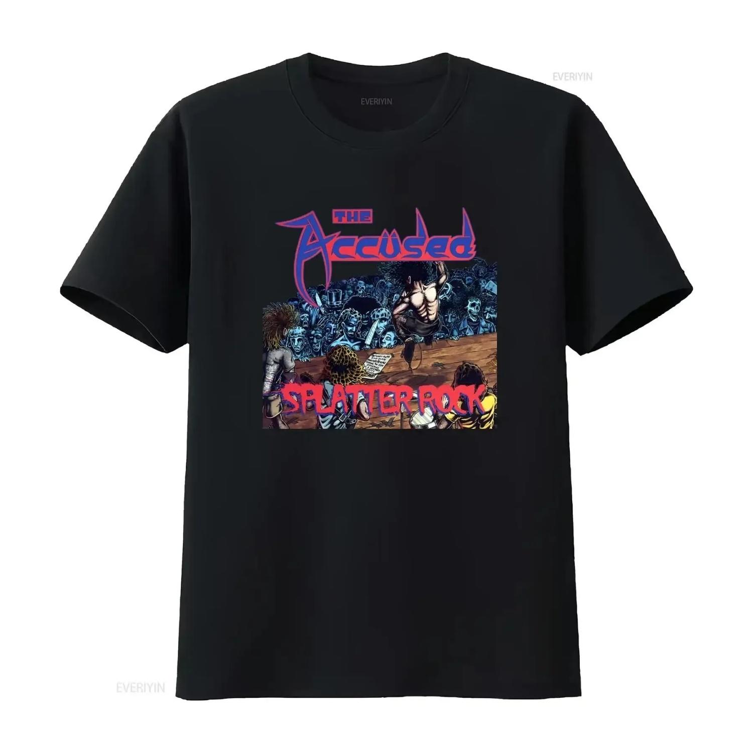 

The Accused Splatter Rock v2 T shirt black hardcore metal vintage Washed Stylish Versatile Comfortable Slightly S чёрный