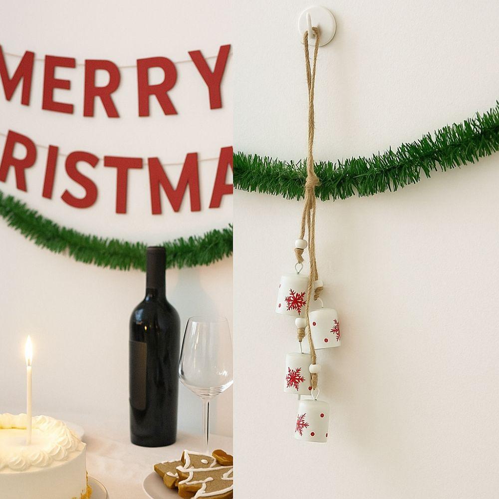 Snowflake Christmas Tree Bells String Vintage Creative Bells Pendant  Christmas Decoration