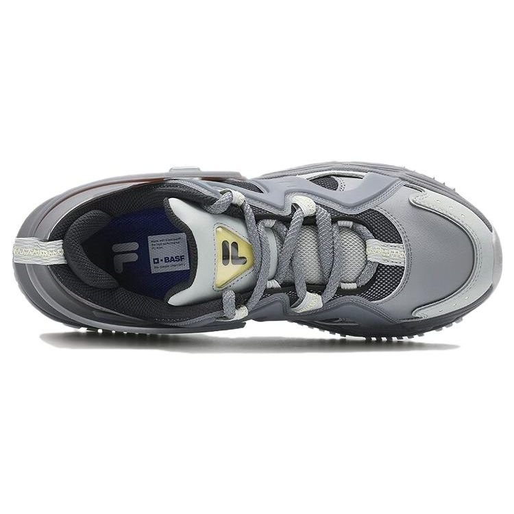 Fila Fusion Fabric Synthetic Leather TPU Comfortable Durable Low-Top Dad Shoes Men Sneaker Gray T12M341107FBA