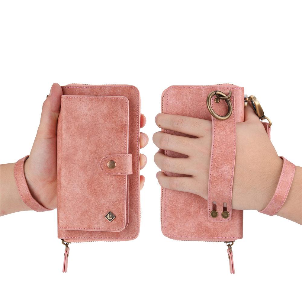 

Винтажный съемный кожаный чехол-кошелек для iPhone 16 15 14 Plus 13 12 11 Pro Max XR XS 7 8 с ремешком на запястье и слотами для карт For iPhone 16Pro Max