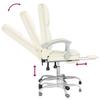 Office Chair with Massage Function Cream Faux Leather