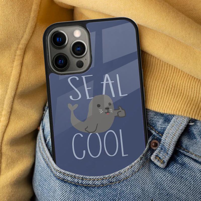 Funny Seal of Approval Soft Phone Case for iPhone 17 Air 16e Pro Max 15 Pro 13 14 Plus 11 12 MagSafe Magnetic Coque