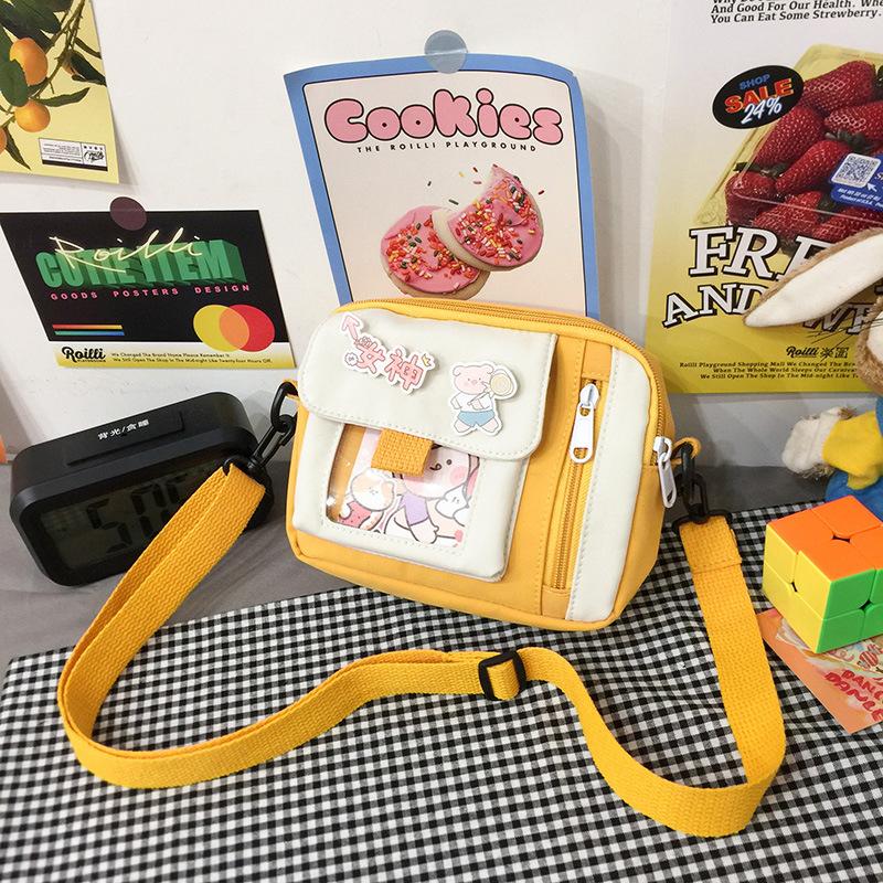New Canvas Bag Female Student Small Bag Wind Messenger Bag Literary Versatile Cute Shoulder Bag
