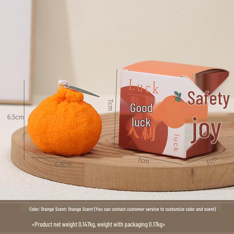 Handmade Persimmon Scented Candle Gift Box - Creative Ornament & Photography Prop