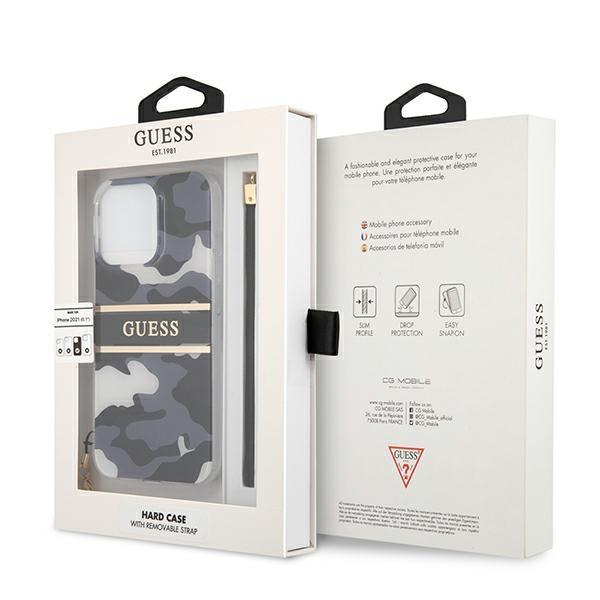 Guess Guhcp13Lkcabbk Iphone 13 Pro / 13 6,1 Czarny/Black Hardcase Camo Strap Collection