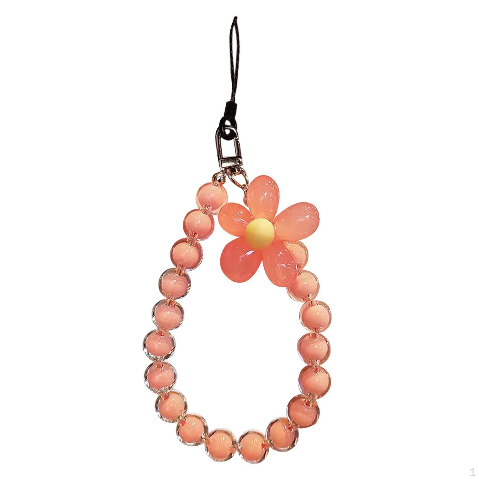 

Креативный ремешок для телефона, бисерные цветы, бусины для женщин, девочек Orange