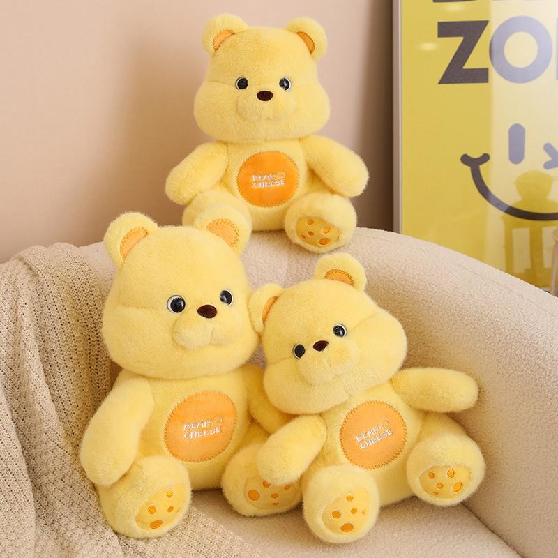 Cute Cheese Bear Plush Toy Stuffed Animal Teddy Bear Doll For Kids Adorable Gift For Girls
