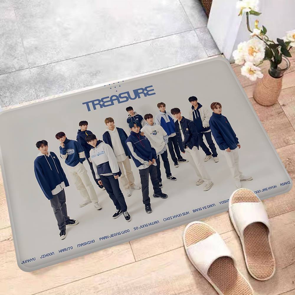 Kpop Group T-Treasure Floor Mat INS Style Soft Bedroom Floor House Laundry Room Mat Anti-skid Household Carpets